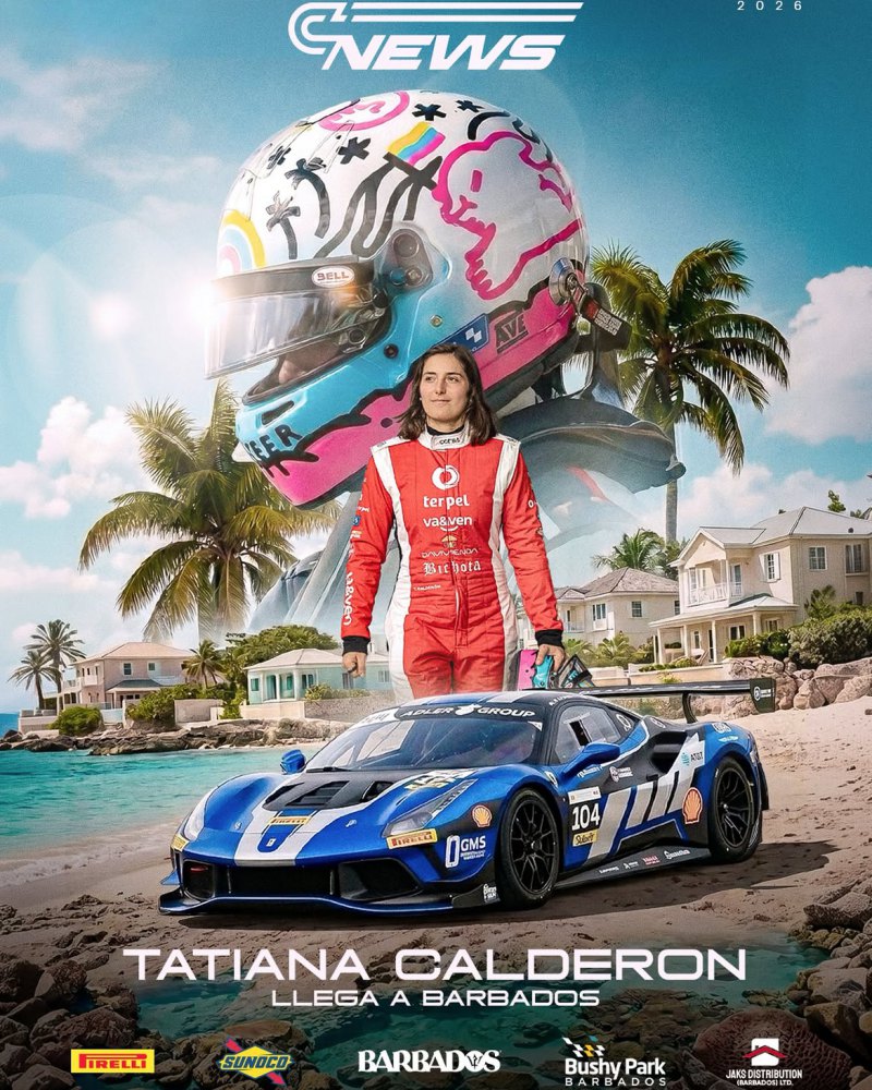 Tatiana Calderón llega a Barbados para el GT Challenge